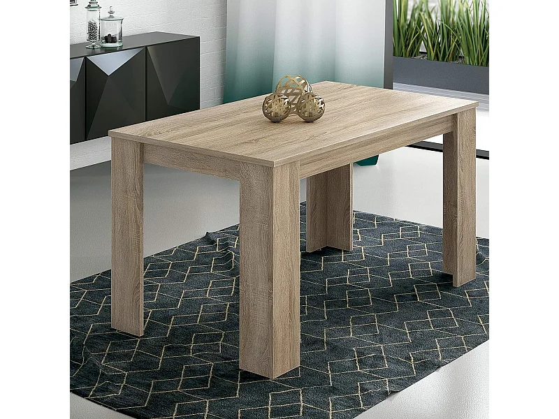 Mesa de Comedor, Mesa de Salón Fija, Robusta y Funcional, Color Cambria, Medidas: 140 cm (Largo) x 80 cm (Ancho) x 75 cm (Alto) – Meyvaser