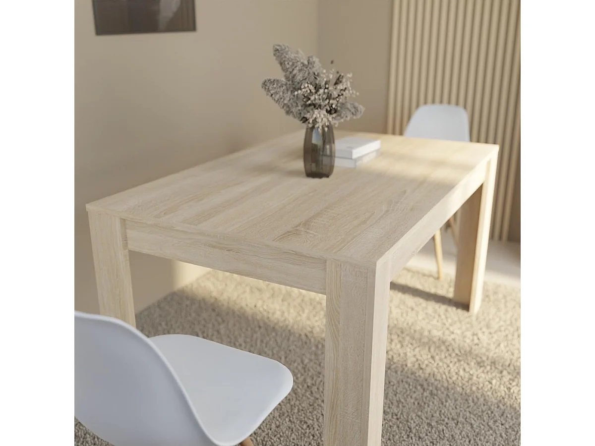 Mesa de Comedor, Mesa de Salón Fija, Robusta y Funcional, Color Cambria, Medidas: 140 cm (Largo) x 80 cm (Ancho) x 75 cm (Alto) – Meyvaser