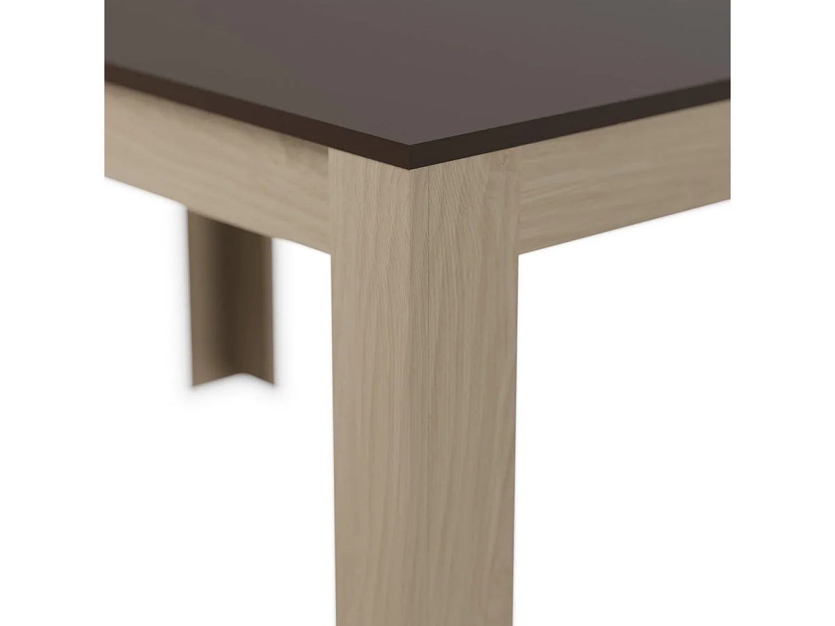 Mesa de Comedor, Mesa de Salón Fija, Robusta y Funcional, Color Roble - Grafito, Medidas: 140 cm (Largo) x 80 cm (Ancho) x 75 cm (Alto) – Meyvaser
