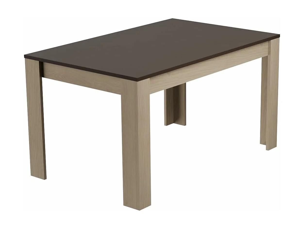 Mesa de Comedor, Mesa de Salón Fija, Robusta y Funcional, Color Roble - Grafito, Medidas: 140 cm (Largo) x 80 cm (Ancho) x 75 cm (Alto) – Meyvaser
