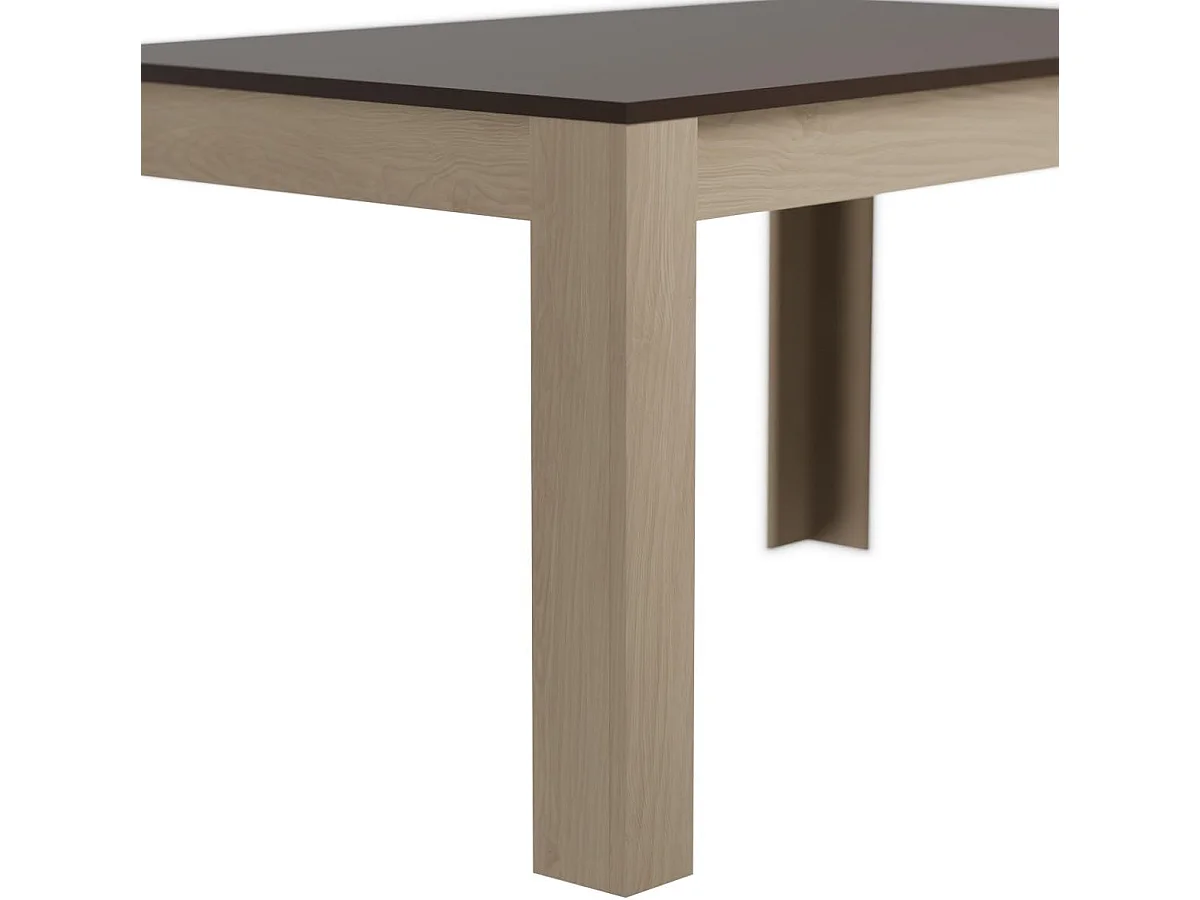 Mesa de Comedor, Mesa de Salón Fija, Robusta y Funcional, Color Roble - Grafito, Medidas: 140 cm (Largo) x 80 cm (Ancho) x 75 cm (Alto) – Meyvaser