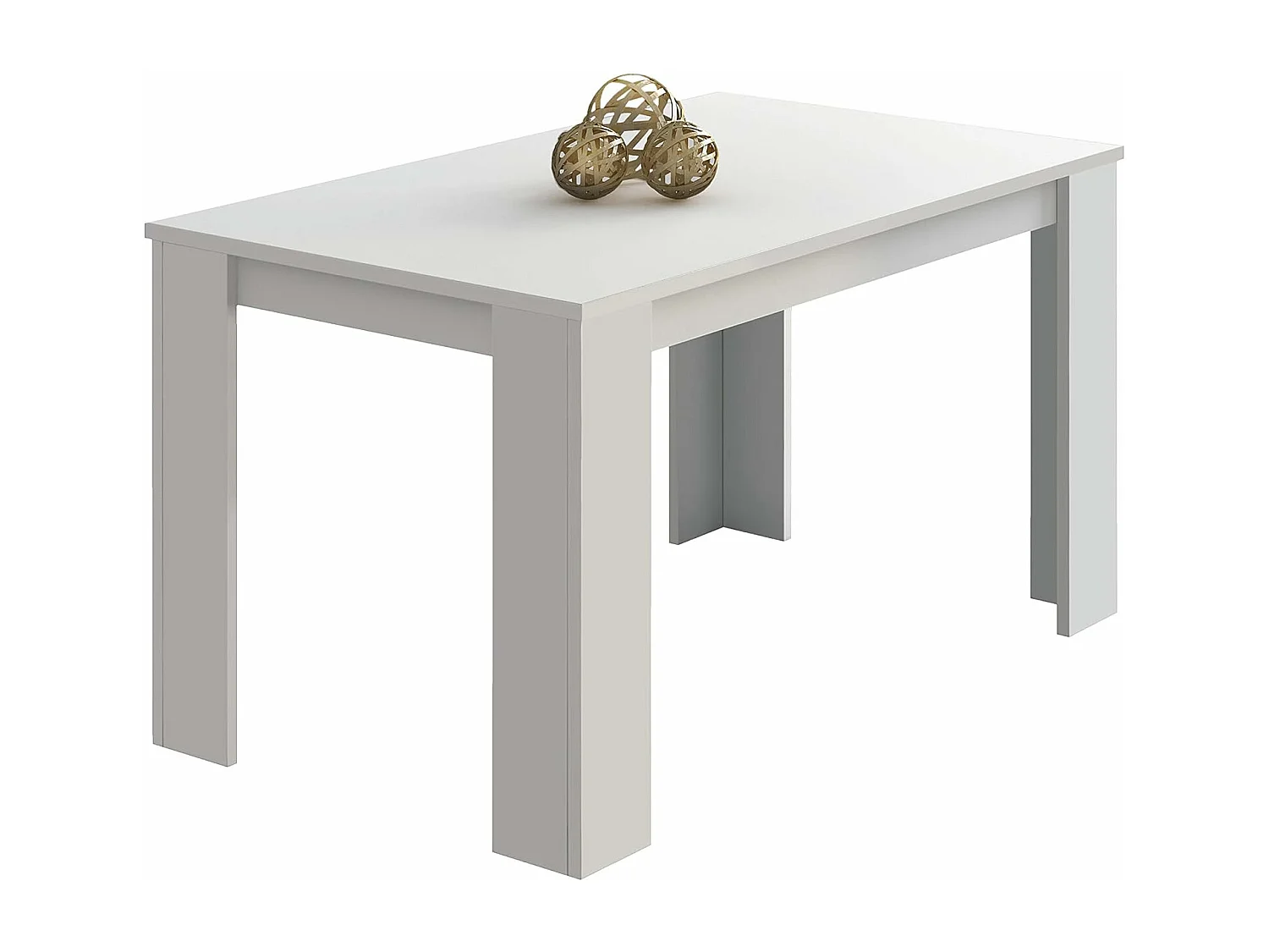Mesa de Comedor, Mesa de Salón Fija, Robusta y Funcional, Color Andersen Blanco, Medidas: 140 cm (Largo) x 80 cm (Ancho) x 75 cm (Alto) – Meyvaser