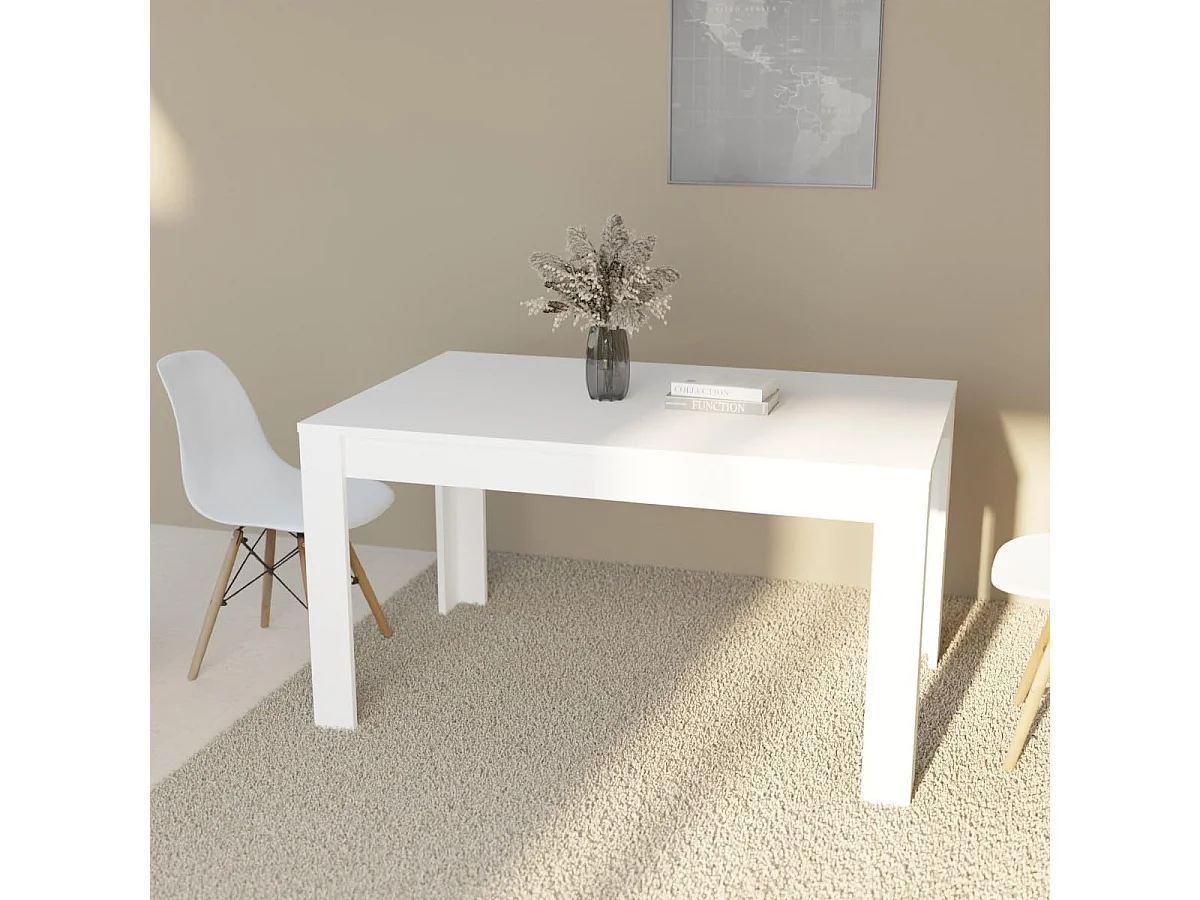 Mesa de Comedor, Mesa de Salón Fija, Robusta y Funcional, Color Andersen Blanco, Medidas: 140 cm (Largo) x 80 cm (Ancho) x 75 cm (Alto) – Meyvaser