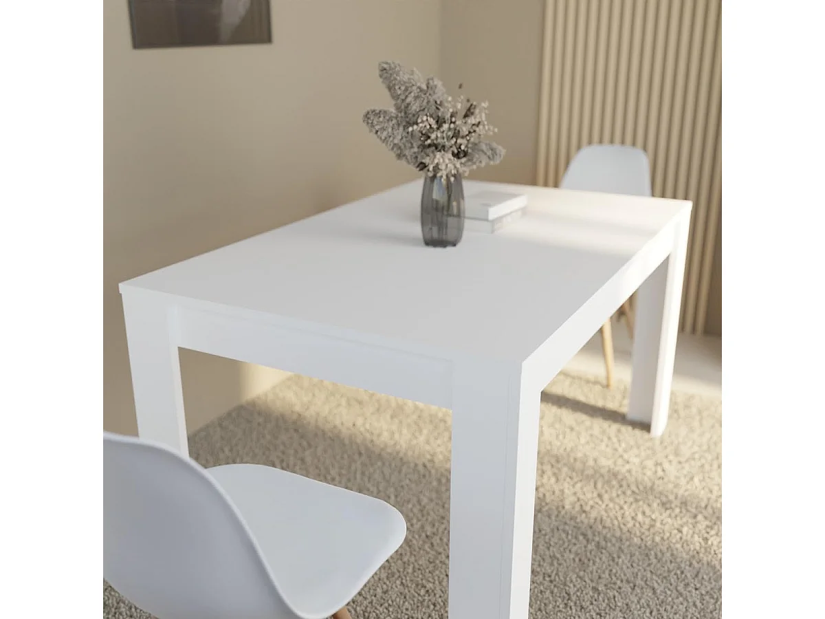 Mesa de Comedor, Mesa de Salón Fija, Robusta y Funcional, Color Andersen Blanco, Medidas: 140 cm (Largo) x 80 cm (Ancho) x 75 cm (Alto) – Meyvaser