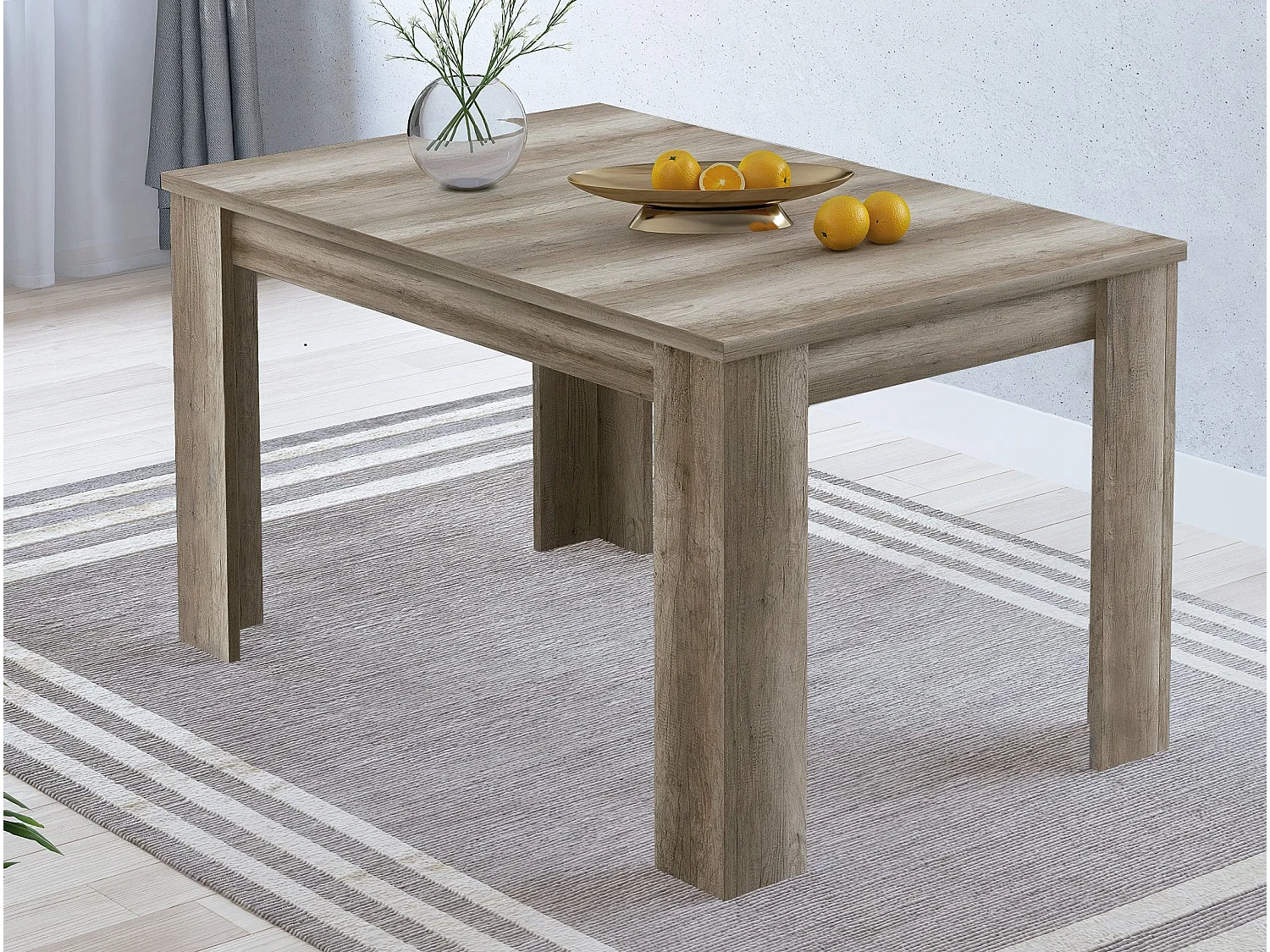 Mesa de Comedor Extensible, Mesa Salón, Robusta y Funcional, Madera, Color Cañón, 138-198 cm (Largo) x 88 cm (Ancho) x 76 cm (Alto) - Meyvaser
