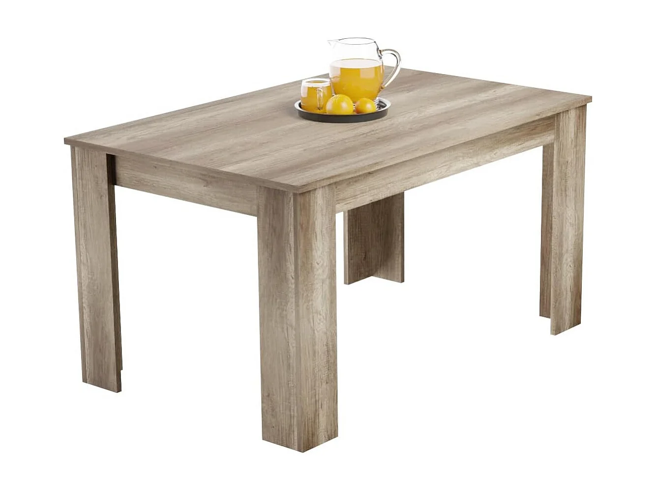Mesa de Comedor Extensible, Mesa Salón, Robusta y Funcional, Madera, Color Cañón, 138-198 cm (Largo) x 88 cm (Ancho) x 76 cm (Alto) - Meyvaser
