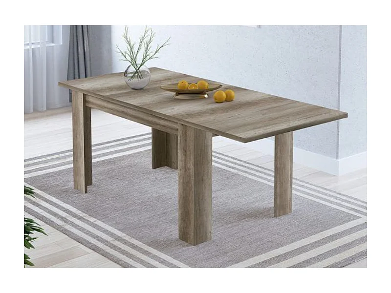 Mesa de Comedor Extensible, Mesa Salón, Robusta y Funcional, Madera, Color Cañón, 138-198 cm (Largo) x 88 cm (Ancho) x 76 cm (Alto) - Meyvaser