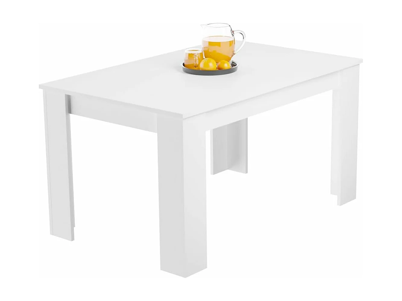 Mesa de Comedor Extensible, Mesa Salón, Robusta y Funcional, Madera, Color Blanco, 138-198 cm (Largo) x 88 cm (Ancho) x 76 cm (Alto) - Meyvaser