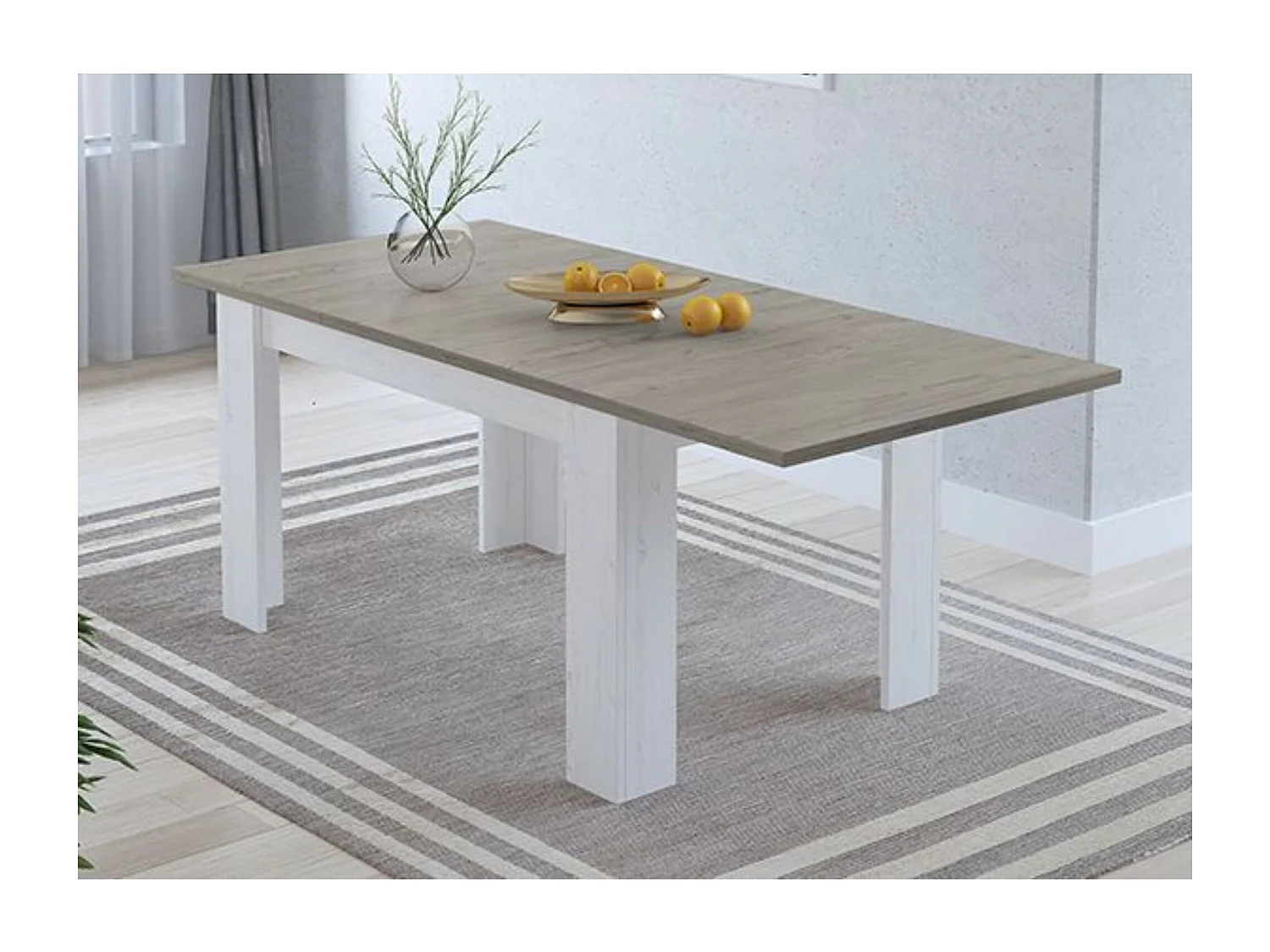 Mesa de Comedor Extensible, Mesa Salón, Robusta y Funcional, Madera, Color Andersen Pino Gris, 138-198 cm (Largo) x 88 cm (Ancho) x 76 cm (Alto)
