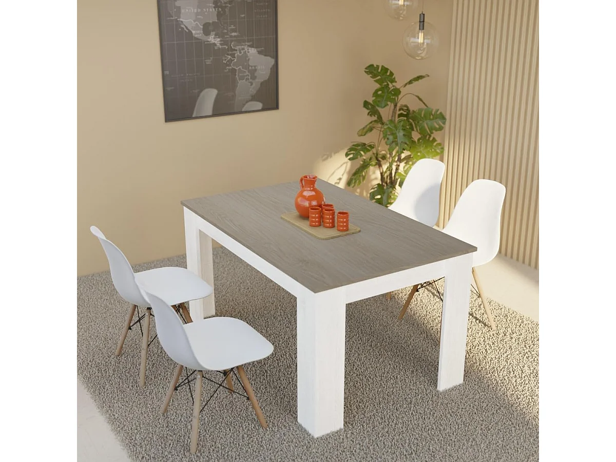 Mesa de Comedor Extensible, Mesa Salón, Robusta y Funcional, Madera, Color Andersen Pino Gris, 138-198 cm (Largo) x 88 cm (Ancho) x 76 cm (Alto)