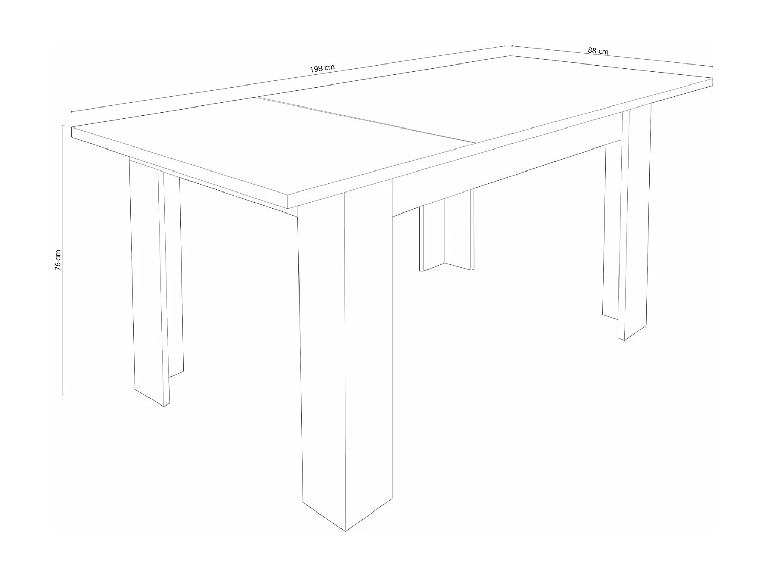 Mesa de Comedor Extensible, Mesa Salón, Robusta y Funcional, Madera, Color Andersen Pino Gris, 138-198 cm (Largo) x 88 cm (Ancho) x 76 cm (Alto)