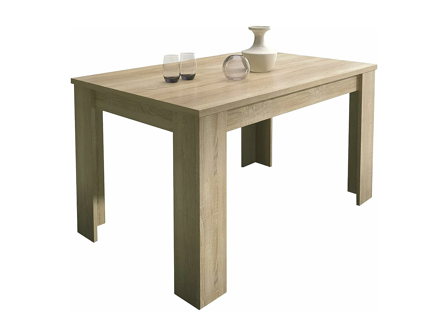 Mesa de Comedor Extensible, Mesa Salón, Robusta y Funcional, Madera, Cambria, 138-198 cm (Largo) x 88 cm (Ancho) x 76 cm (Alto) - Meyvaser