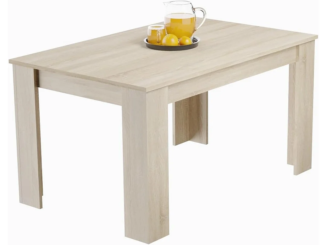 Mesa de Comedor Extensible, Mesa Salón, Robusta y Funcional, Madera, Cambria, 138-198 cm (Largo) x 88 cm (Ancho) x 76 cm (Alto) - Meyvaser