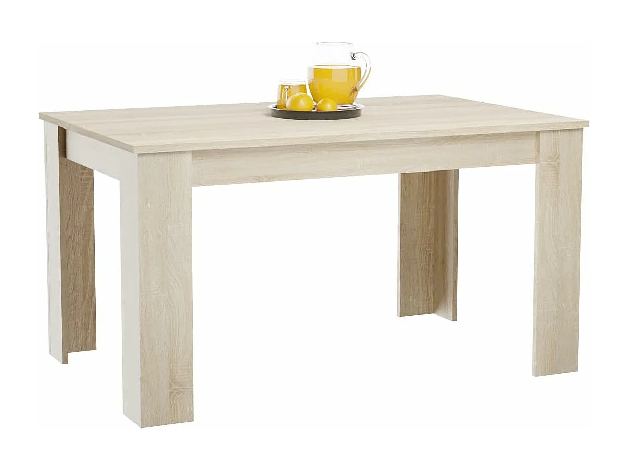 Mesa de Comedor Extensible, Mesa Salón, Robusta y Funcional, Madera, Cambria, 138-198 cm (Largo) x 88 cm (Ancho) x 76 cm (Alto) - Meyvaser