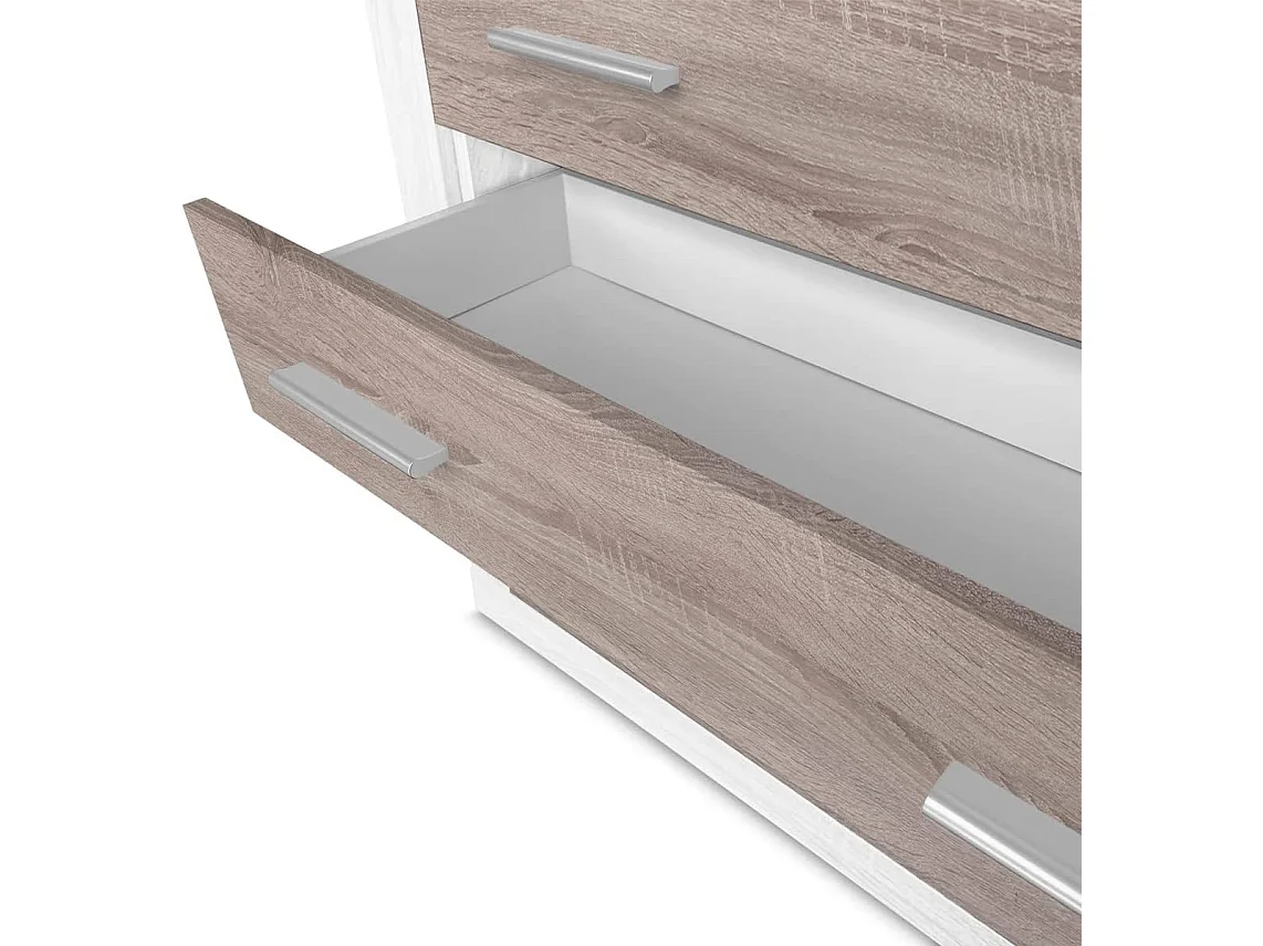 Meyvaser - Cómoda con 4 Cajones, Sinfonier, Práctica y Funcional,Colores Andersen y Pino Gris, Medidas: 60 cm (An) x 81.5 cm (Al) x 39.5 cm (Fon)