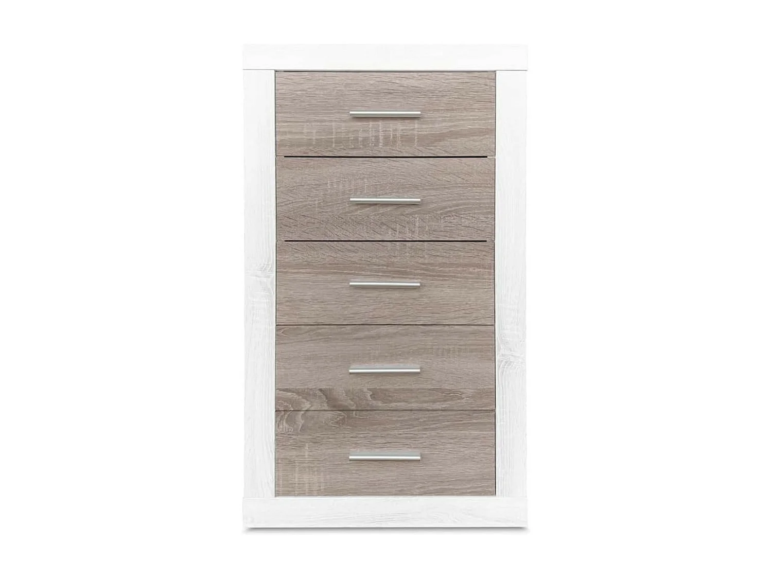 Sinfonier 5 Cajones, Cómoda, Gran Espacio Almacenaje Dormitorio, Acabado en Andersen Pino y Gris/ 60 cm (Largo) x 106,5 cm (Alto) x 39,6 cm de (Fondo)