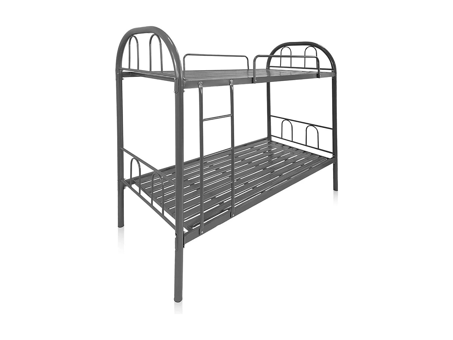 Meyvaser - Litera Metálica Reforzada con Barandilla y Escalera - Estructura Tubular - Acero aleado - Color Gris - 90x190 Cm