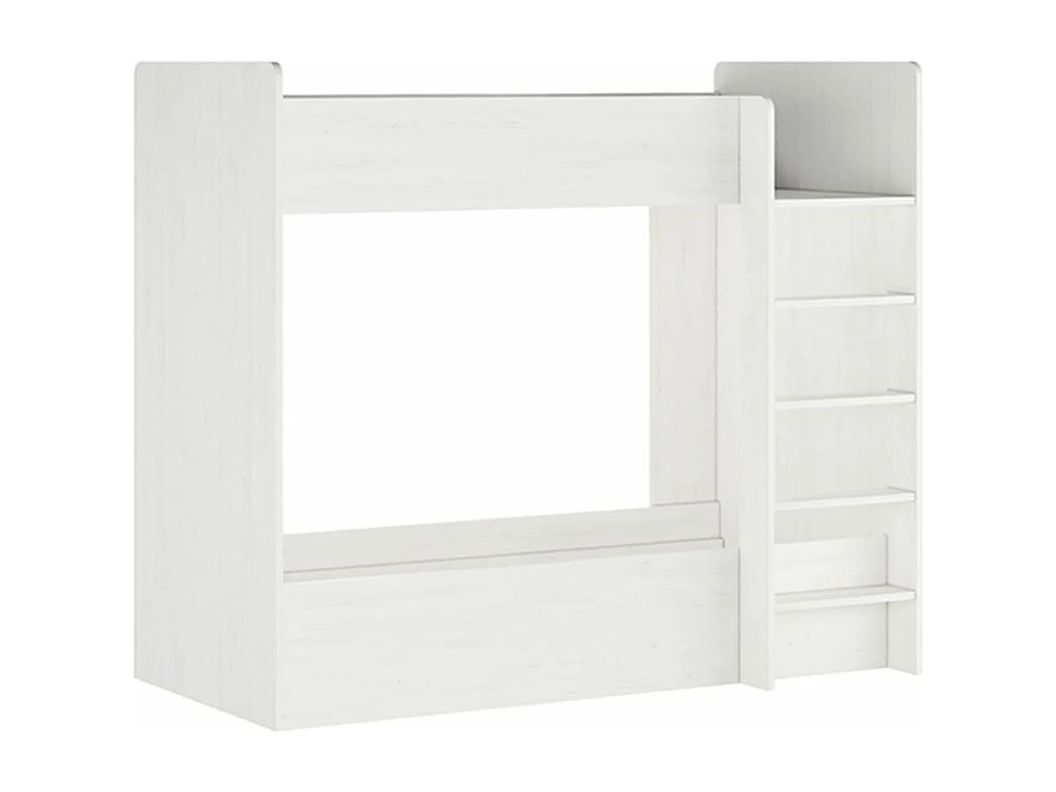 Litera Doble con Escalera - Blanco Veteado y Pino, 198.4 cm (Largo) x 98 cm (Ancho) x 72 cm (Alto) | Ideal para Espacios Pequeños