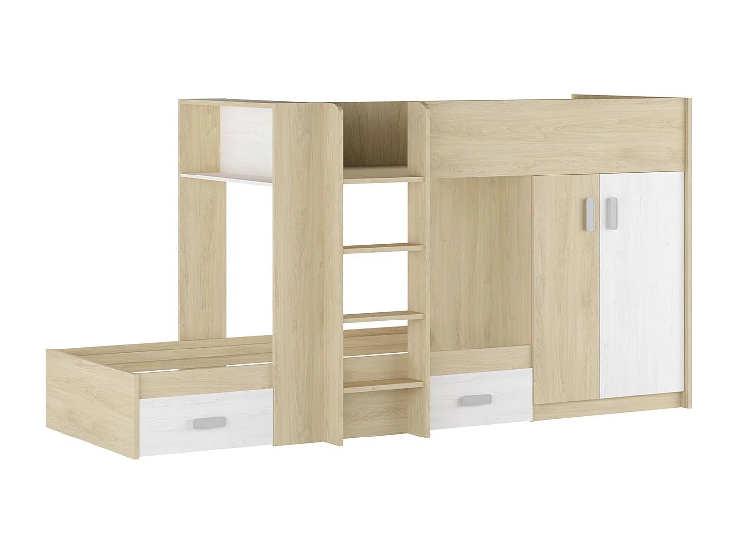 Litera - Cama Tren en Color Puccini Andersen - 99.6 cm x 278.5 cm x 150.6 cm | Alta Calidad y Resistencia para Dormitorios Modernos.