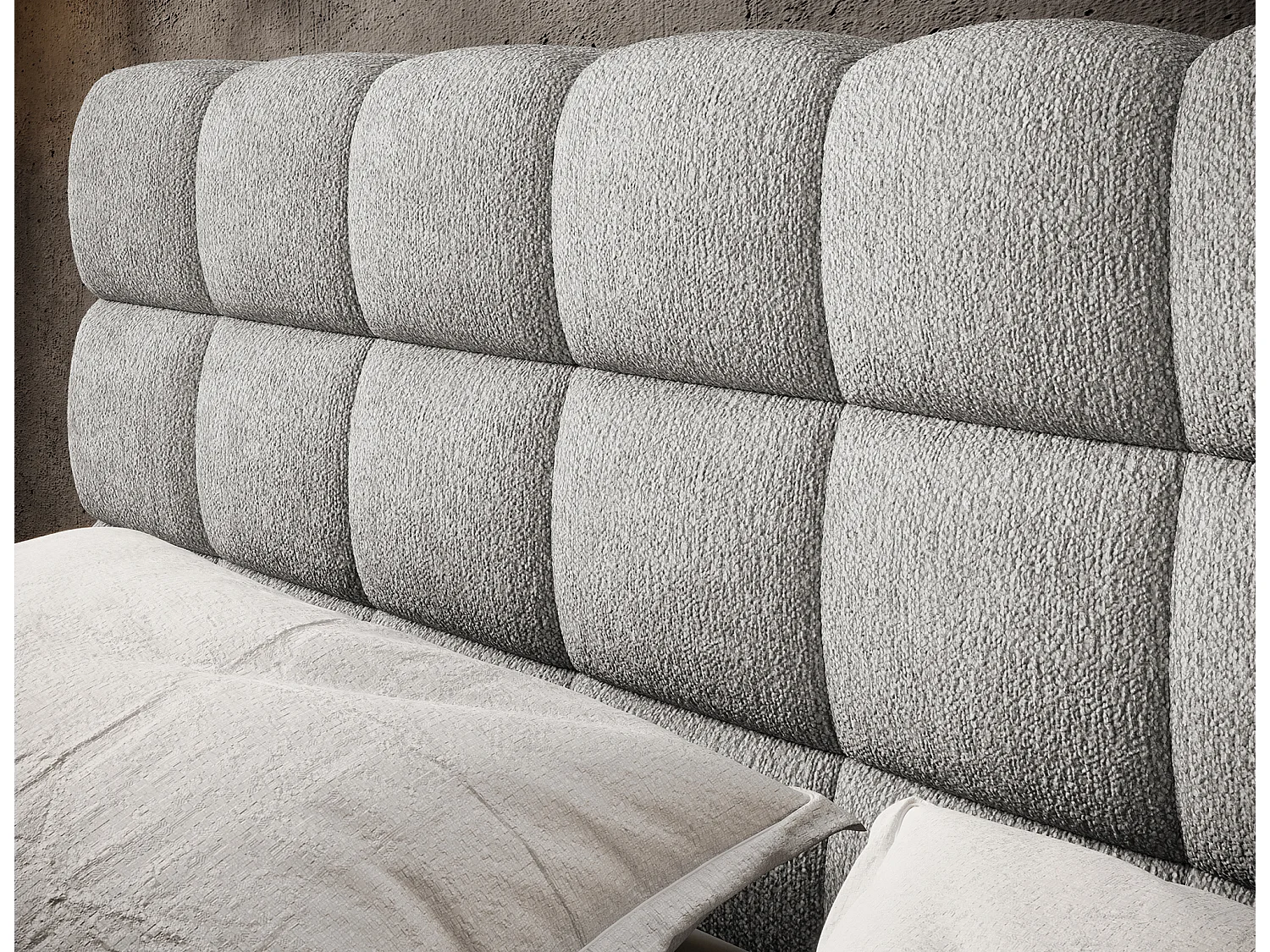 Letto Kaya L (180x200)/Tessuto/Grigio