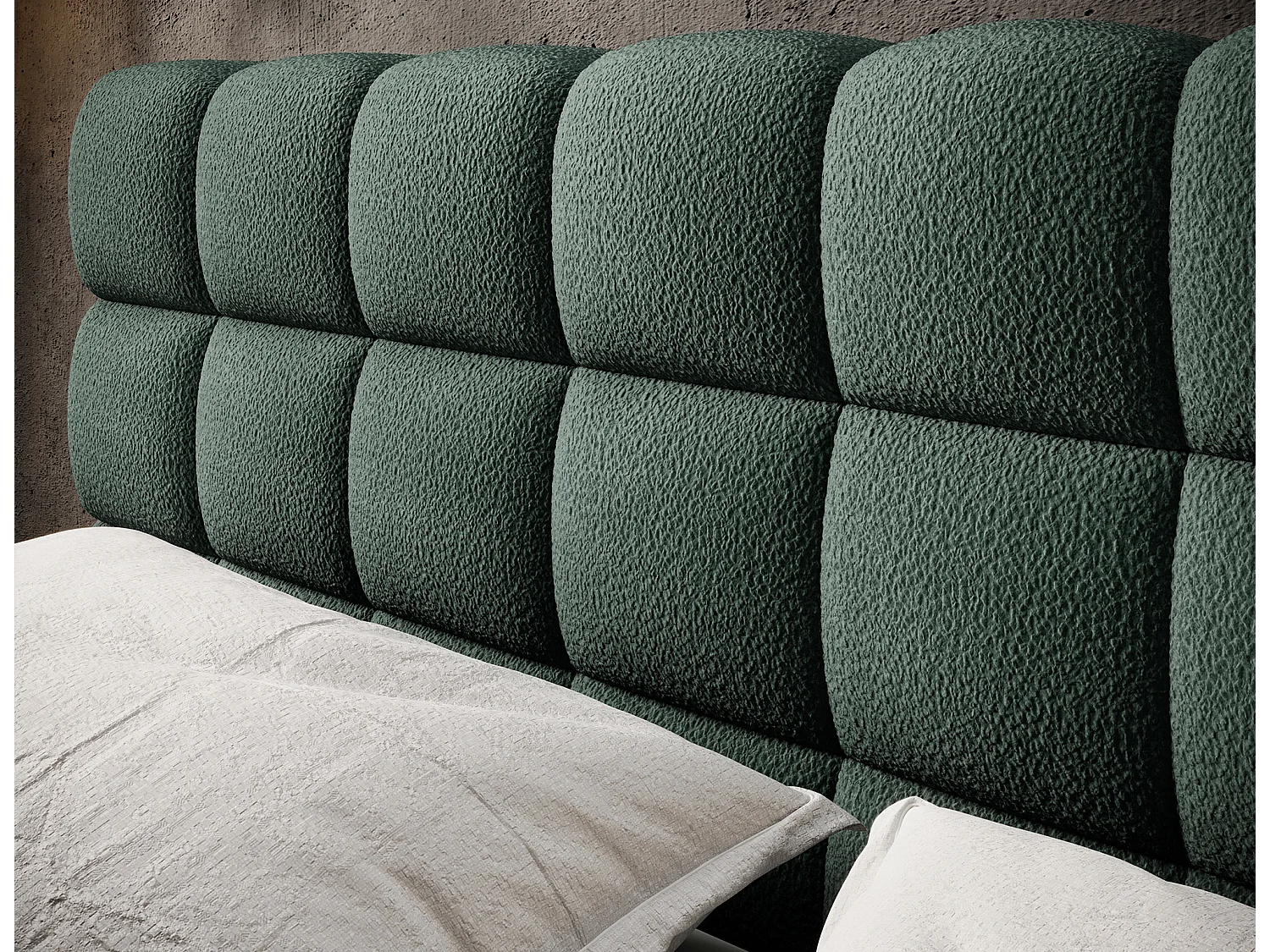 Letto Kaya M (160x200)/Tessuto/Verde