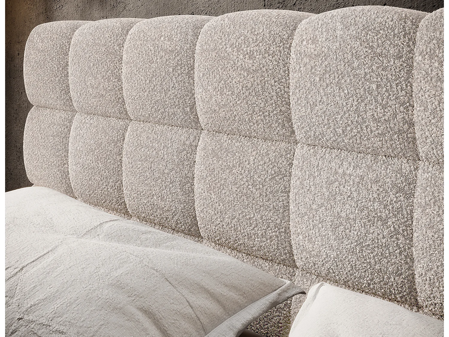 Letto Kaya L (180x200)/Tessuto/Beige