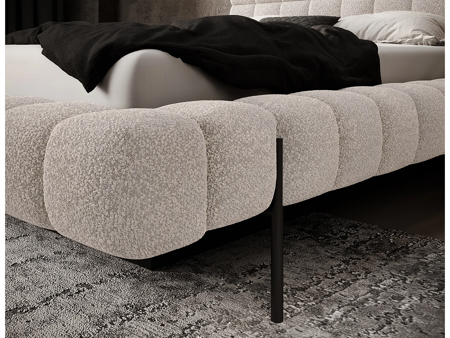 Letto Kaya L (180x200)/Tessuto/Beige