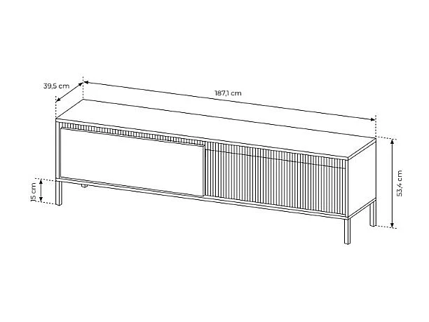 TV-Möbel mit 2 Türen - MDF - Beige - NURSEMA