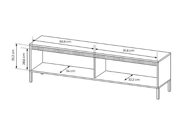 TV-Möbel mit 2 Türen - MDF - Beige - NURSEMA