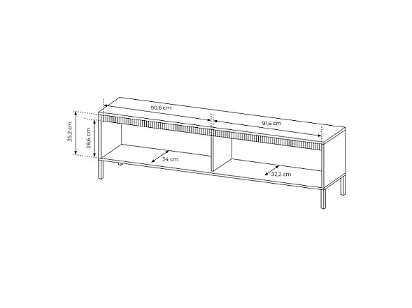 TV-Möbel mit 2 Türen - MDF - Beige - NURSEMA