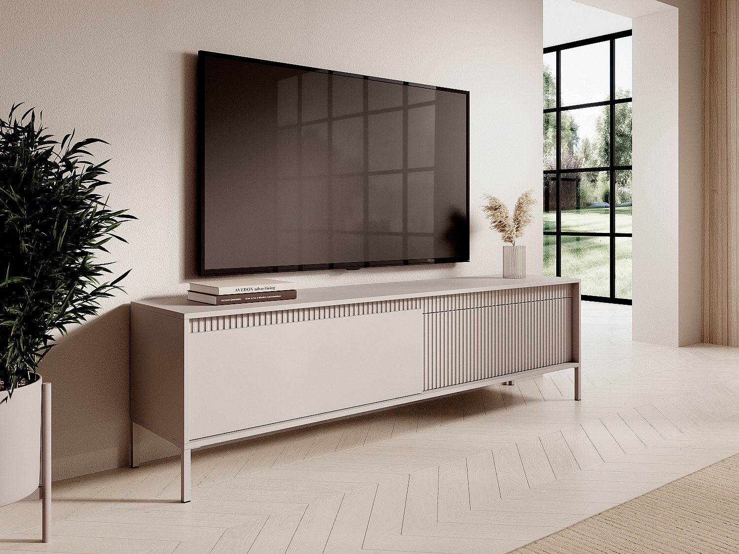 Vente-unique Tv-Möbel Mit 2 Türen - Mdf - Beige - Nursema