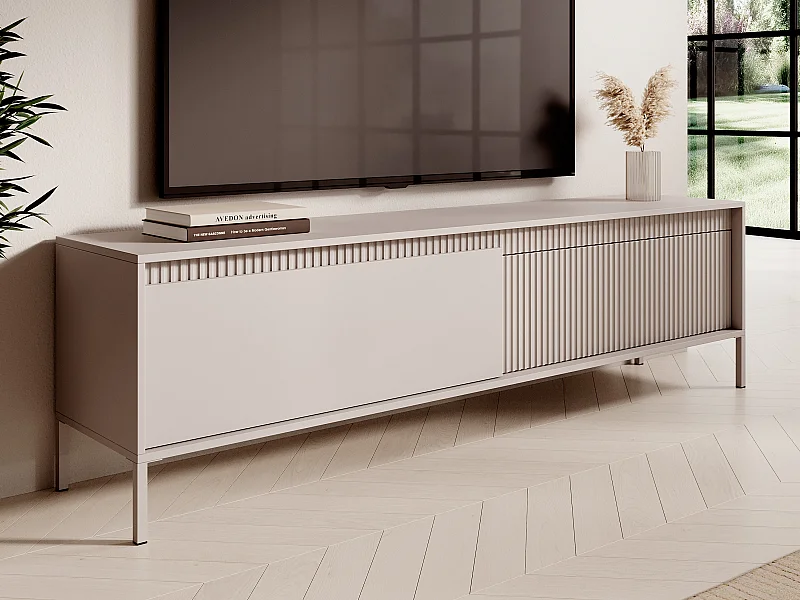 Tv-meubel met 2 deuren van MDF - Beige - NURSEMA