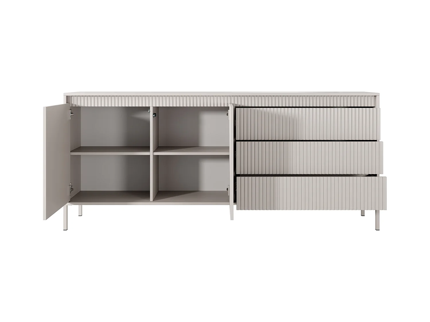 Sideboard mit 3 Schubladen & 2 Türen - MDF - Beige - NURSEMA