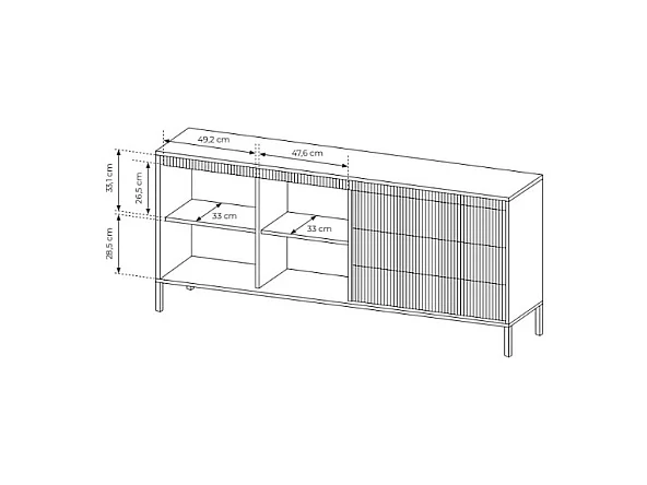 Sideboard mit 3 Schubladen & 2 Türen - MDF - Beige - NURSEMA