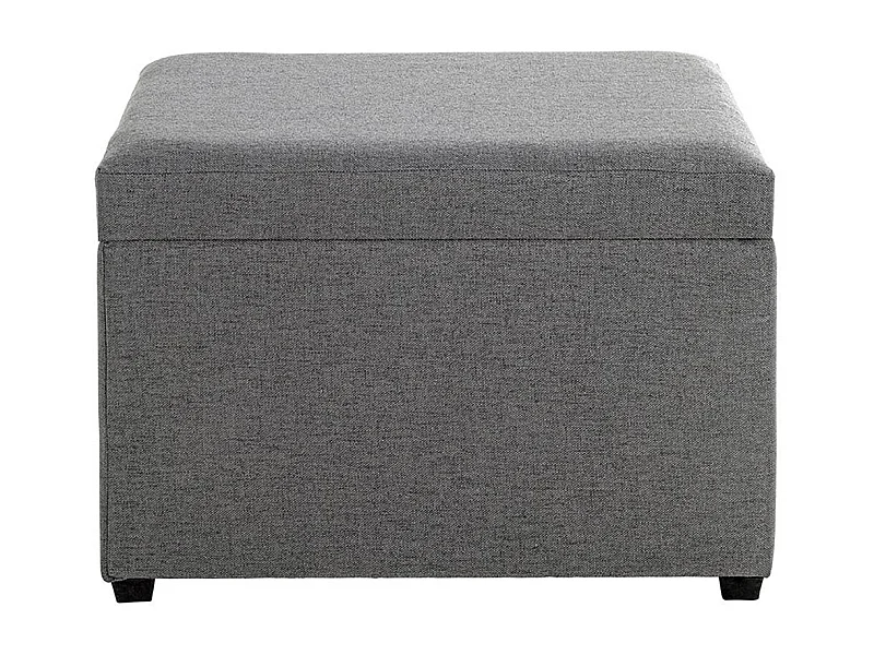Coffre de rangement en tissu coloris gris anthracite et bois - longueur 58 x profondeur 39 x hauteur 42 cm