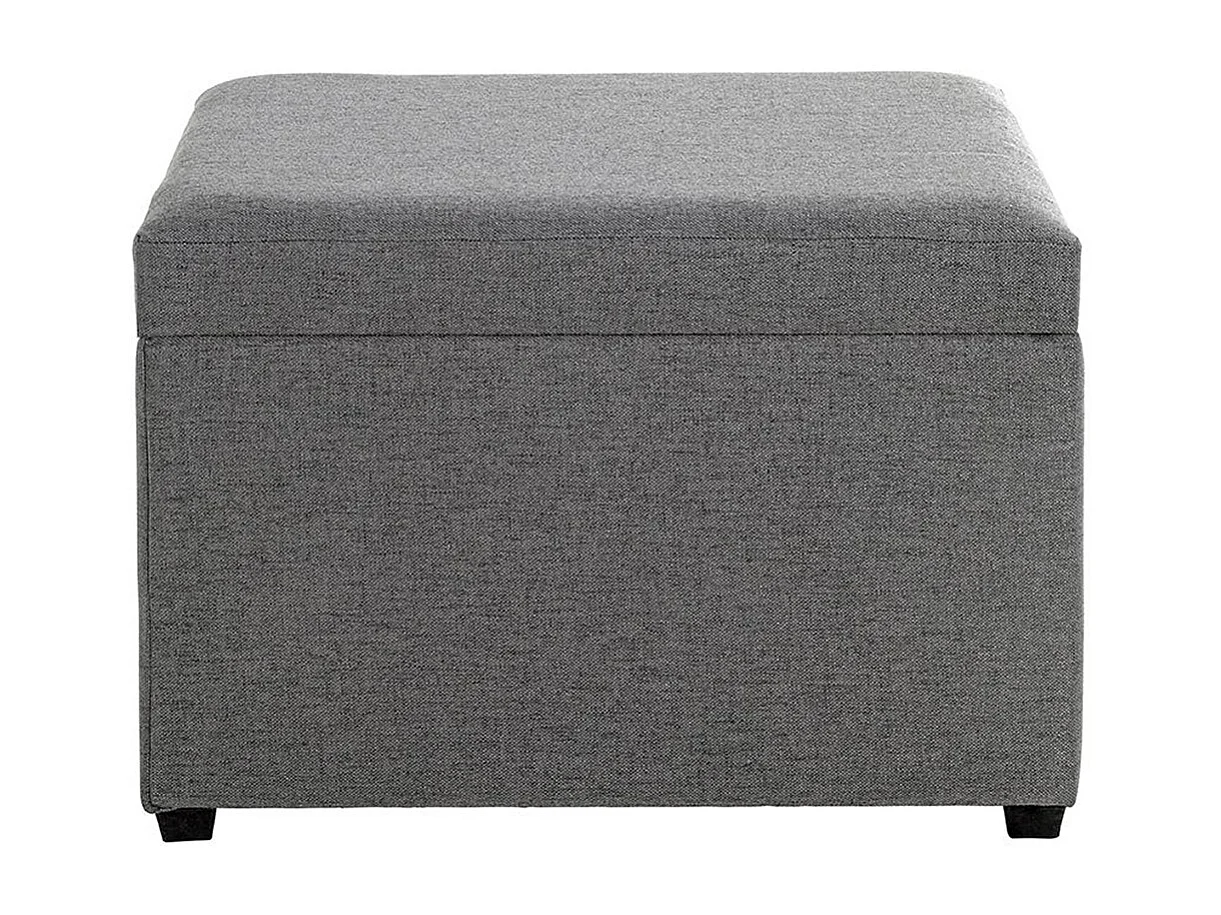 Coffre de rangement en tissu coloris gris anthracite et bois - longueur 58 x profondeur 39 x hauteur 42 cm