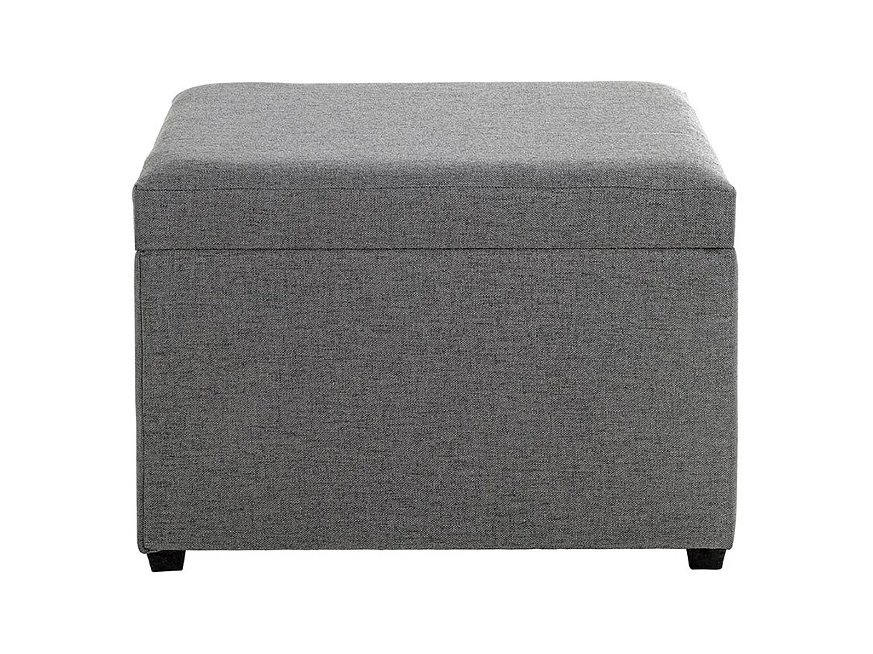 Coffre de rangement en tissu coloris gris anthracite et bois - longueur 58 x profondeur 39 x hauteur 42 cm