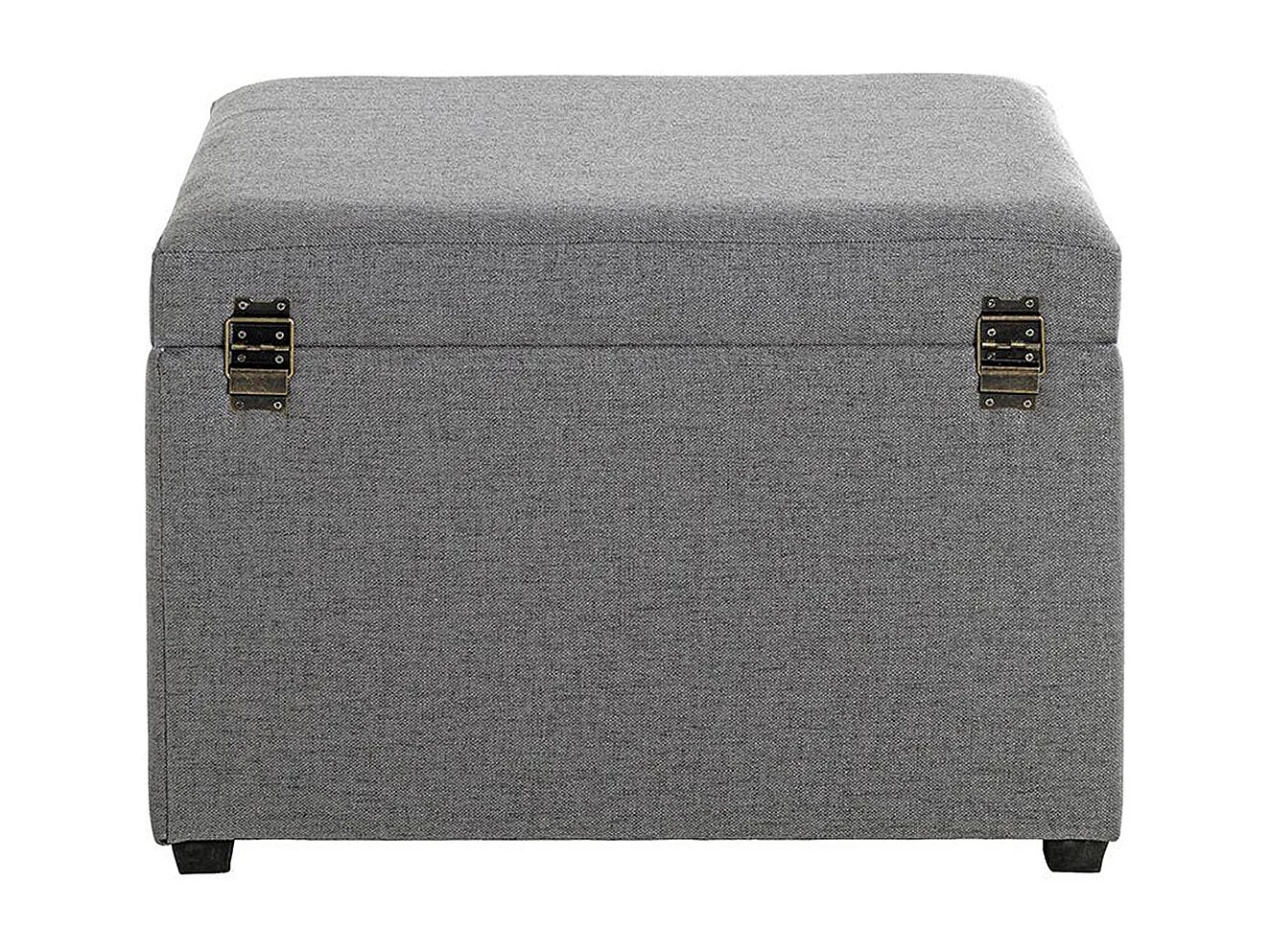 Coffre de rangement en tissu coloris gris anthracite et bois - longueur 58 x profondeur 39 x hauteur 42 cm