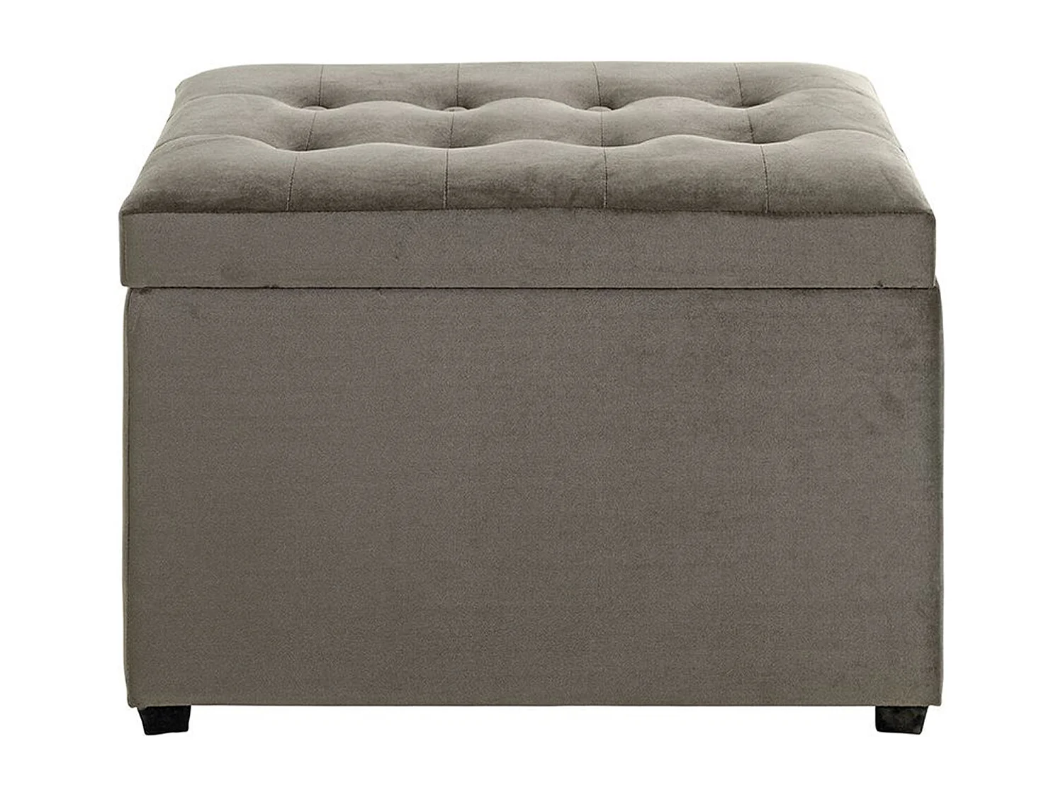 Coffre de rangement en velours anthracite-marron  - longueur 58 x profondeur 39 x hauteur 42 cm