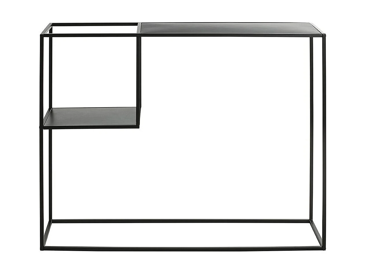 Console, meuble console en métal coloris noir  - longueur 100  x profondeur 30 x hauteur 80 cm