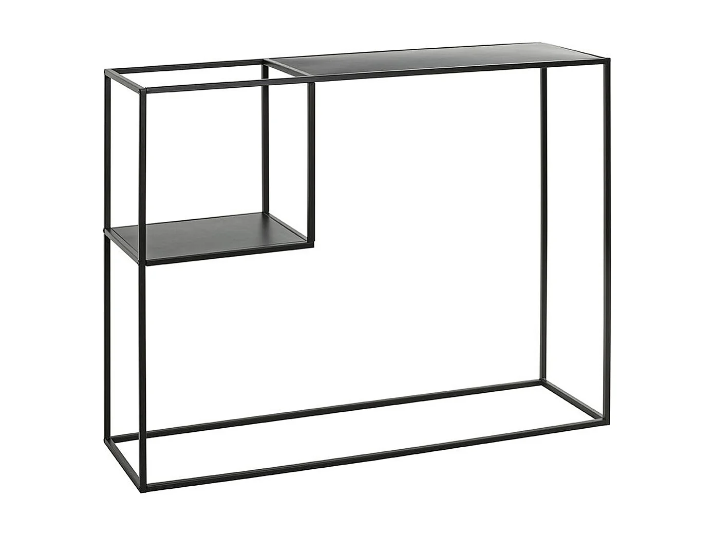 Console, meuble console en métal coloris noir  - longueur 100  x profondeur 30 x hauteur 80 cm