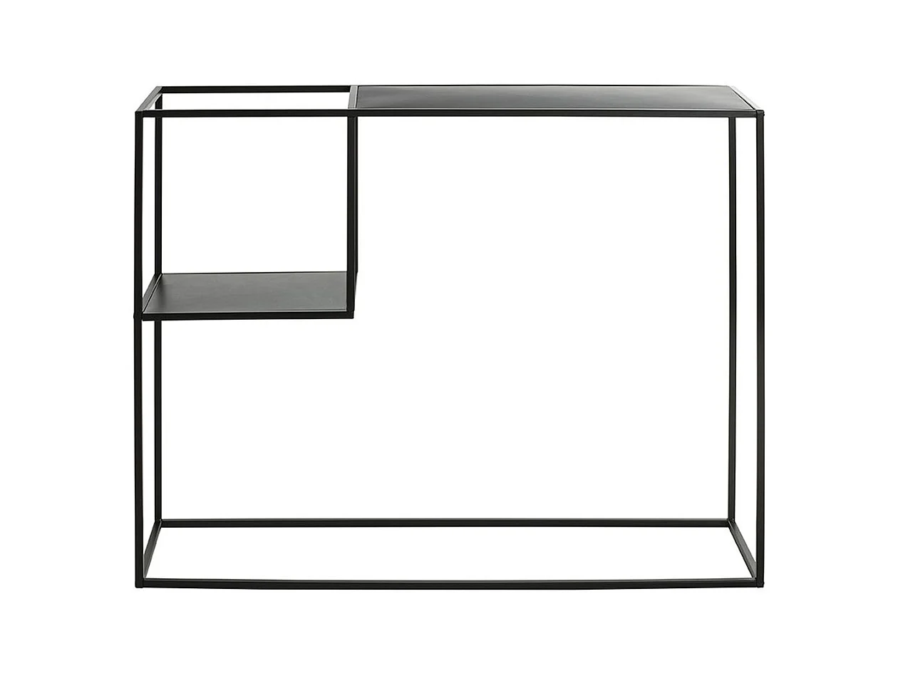 Console, meuble console en métal coloris noir  - longueur 100  x profondeur 30 x hauteur 80 cm