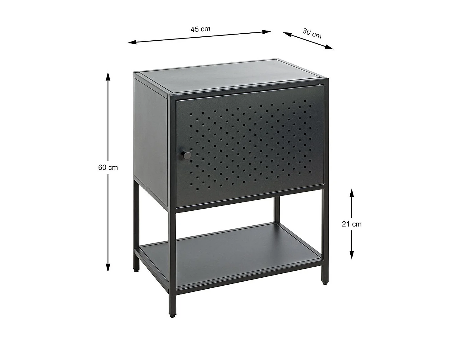 Meuble console, table console en métal coloris noir  -longueur 45 x profondeur 30 x hauteur 60 cm
