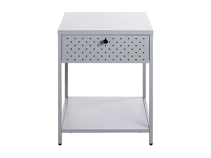 Meuble console, table console en métal coloris Gris  -longueur 40 x profondeur 40 x hauteur 53 cm