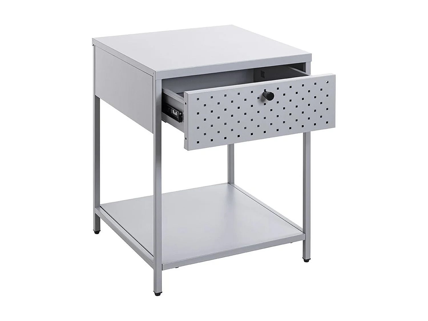 Meuble console, table console en métal coloris Gris  -longueur 40 x profondeur 40 x hauteur 53 cm