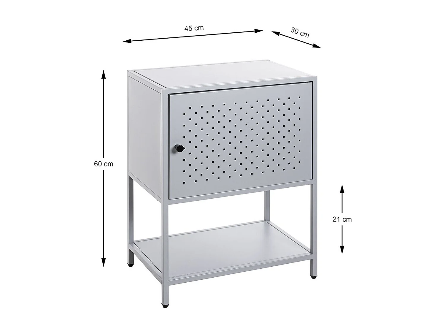 Meuble console, table console en métal coloris Gris  -longueur 45 x profondeur 30 x hauteur 60 cm