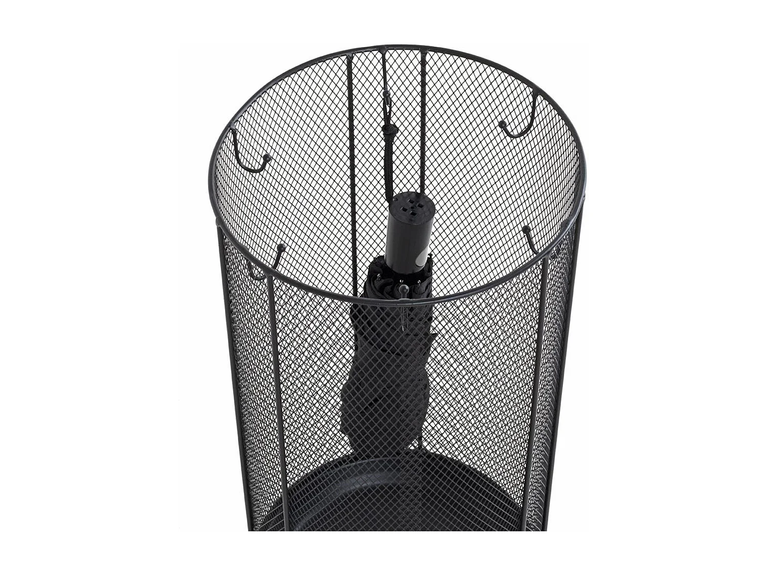 Porte-parapluies en métal coloris noir  - diamètre 26 x hauteur 48  cm