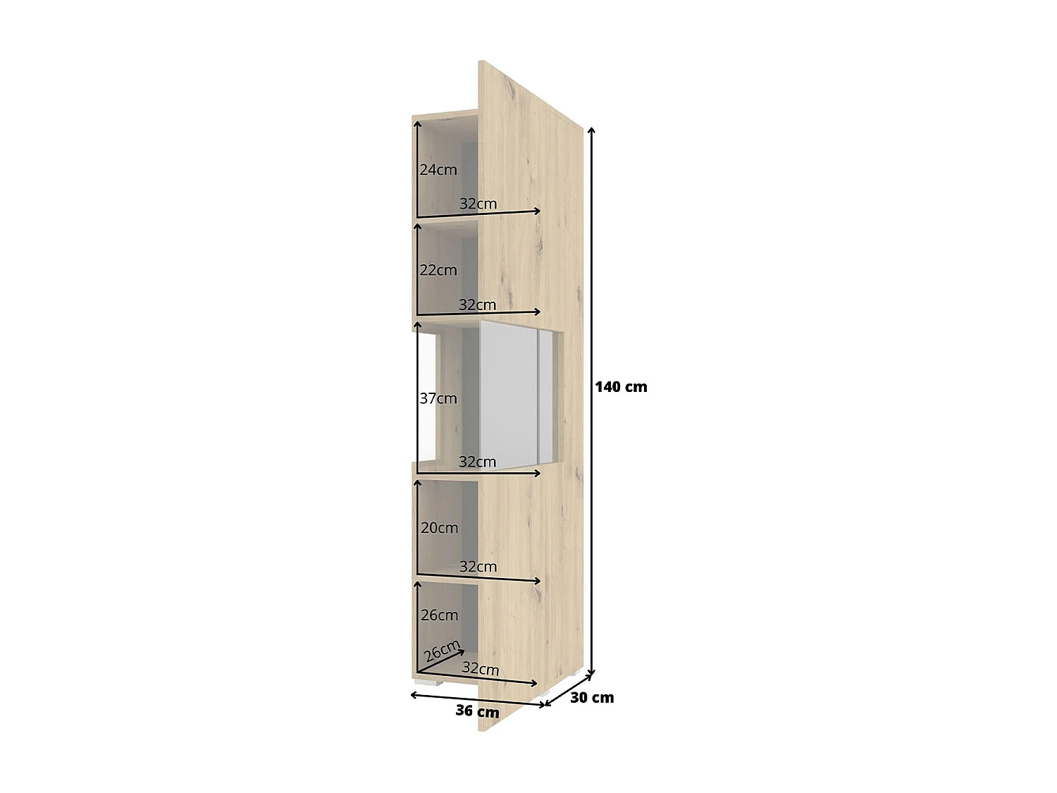 Vitrine 1 porte Glora Bois