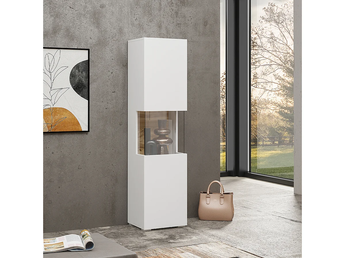 Vitrine 1 porte Glora Blanc