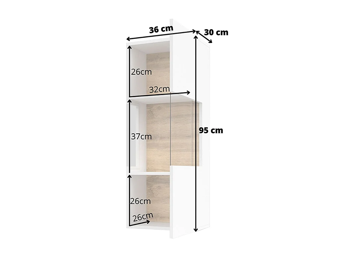 Vitrine murale 1 porte Glora Blanc